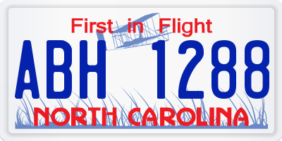 NC license plate ABH1288