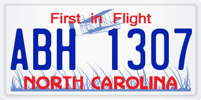 NC license plate ABH1307