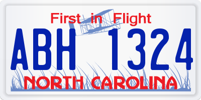 NC license plate ABH1324