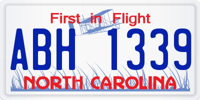 NC license plate ABH1339