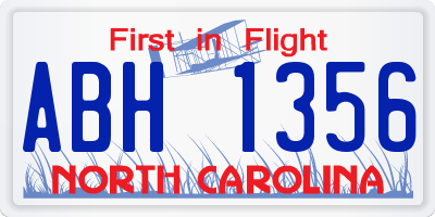 NC license plate ABH1356