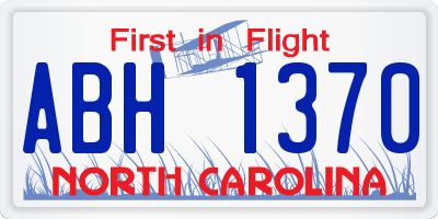 NC license plate ABH1370