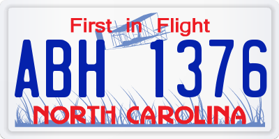 NC license plate ABH1376