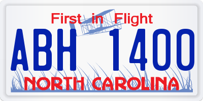 NC license plate ABH1400