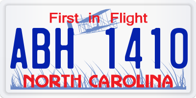 NC license plate ABH1410