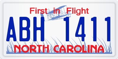 NC license plate ABH1411