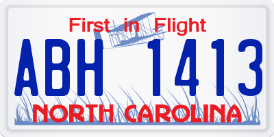 NC license plate ABH1413