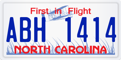 NC license plate ABH1414