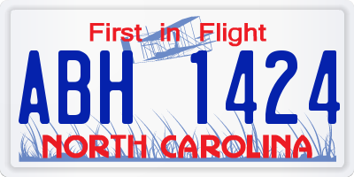 NC license plate ABH1424