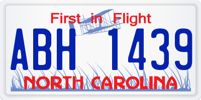 NC license plate ABH1439