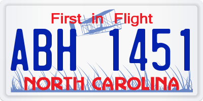 NC license plate ABH1451