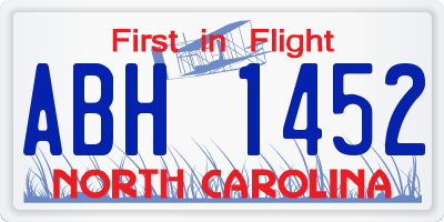 NC license plate ABH1452