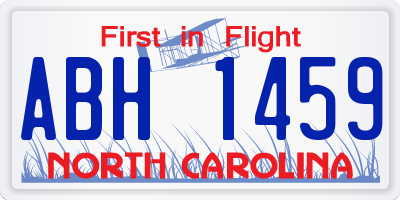 NC license plate ABH1459
