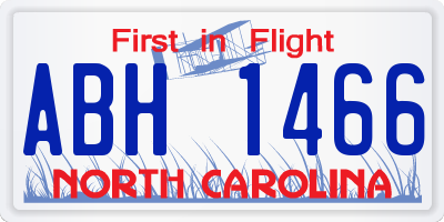 NC license plate ABH1466
