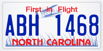 NC license plate ABH1468
