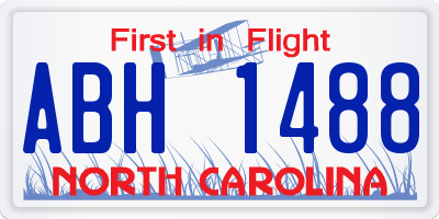 NC license plate ABH1488