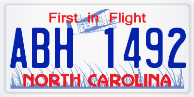 NC license plate ABH1492