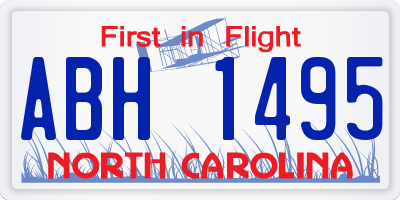 NC license plate ABH1495
