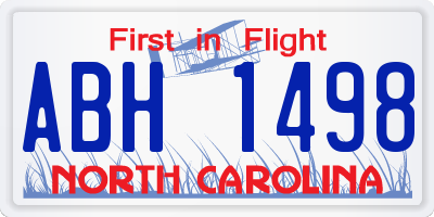 NC license plate ABH1498