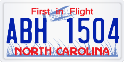 NC license plate ABH1504