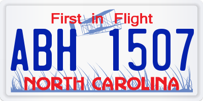 NC license plate ABH1507