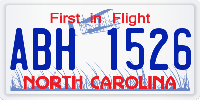 NC license plate ABH1526