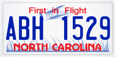 NC license plate ABH1529