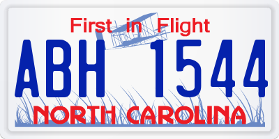NC license plate ABH1544