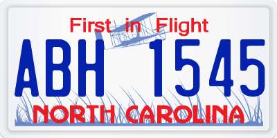 NC license plate ABH1545