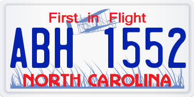 NC license plate ABH1552