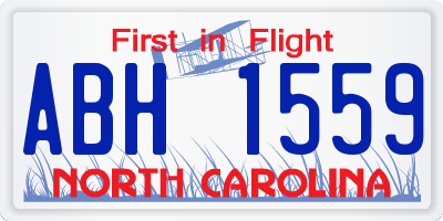 NC license plate ABH1559