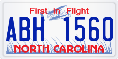 NC license plate ABH1560