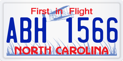 NC license plate ABH1566