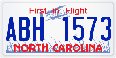 NC license plate ABH1573