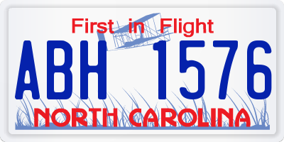 NC license plate ABH1576