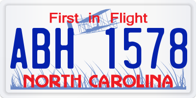 NC license plate ABH1578
