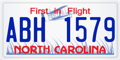 NC license plate ABH1579