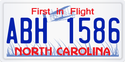 NC license plate ABH1586