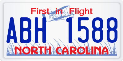 NC license plate ABH1588