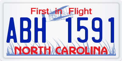 NC license plate ABH1591