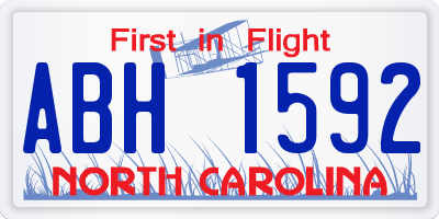 NC license plate ABH1592