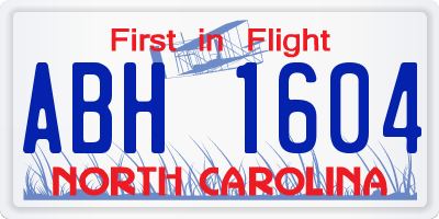 NC license plate ABH1604