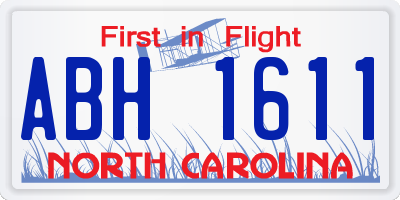 NC license plate ABH1611
