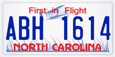 NC license plate ABH1614