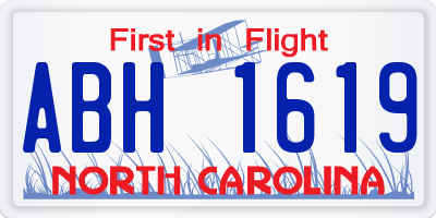 NC license plate ABH1619