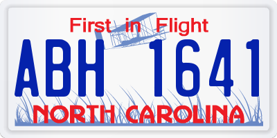 NC license plate ABH1641