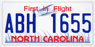 NC license plate ABH1655