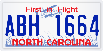 NC license plate ABH1664