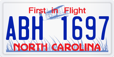 NC license plate ABH1697