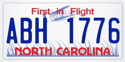 NC license plate ABH1776